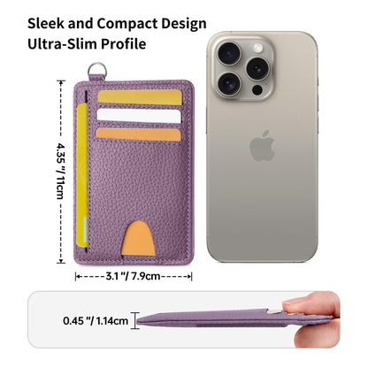 Mayski Slim Wallet, Credit Card Holder for Women, Minimalist Front Pocket RFID Blocking Card Cases, Small Wallet Women Men(Litchi Lavender)