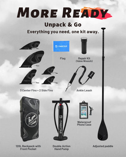 iTAOSTAR N02E 35" Extra Wide SUP for Enhanced Stability - Inflatable Stand Up Paddle Board - Premium Paddle Board Kit for Adults & Youth - All Skill Levels - Includes SUP Accessories