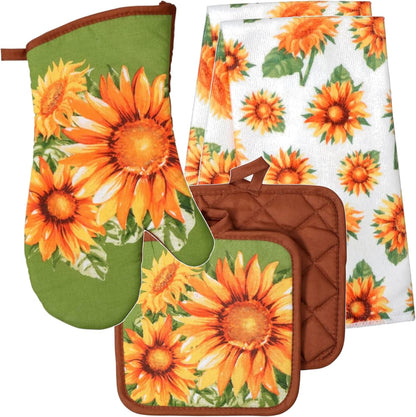 Generic Home Collection Seasonal Kitchen Linen Set - Includes Oven Mitt, Potholders, and Kitchen Towels (Summer