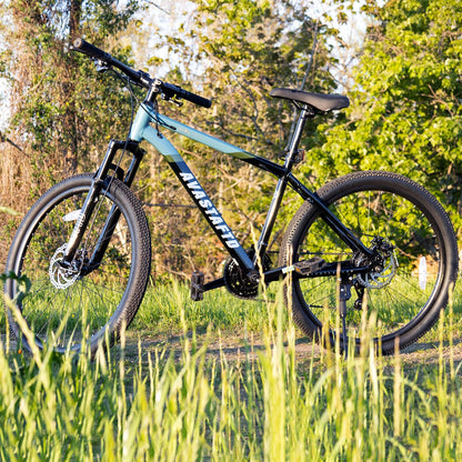 AVASTA 26-inch Mountain Bike for Man Male and Woman Female Adult with Lightweight Aluminum Alloy Frame and Dual Disc Brakes,Front Suspension,21-Speed Gear Shifters,Hidden Brake Cables,Grey