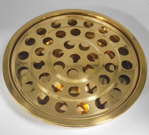 Communion Holy Wine Serving Cup Tray with Cover, Stainless Steel Brass Color Communion Tray Set with 160pcs Disposable Cups for Churches Supplies
