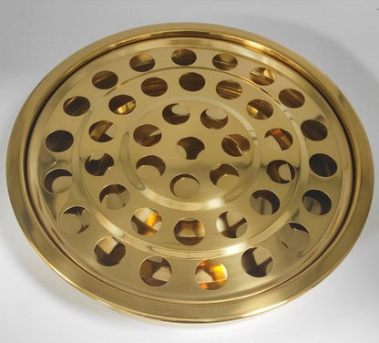 Communion Holy Wine Serving Cup Tray with Cover, Stainless Steel Brass Color Communion Tray Set with 160pcs Disposable Cups for Churches Supplies
