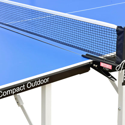 Butterfly Compact Outdoor Ping Pong Table - Thick Outdoor Table Tennis Table - All-Weather Removable Ping Pong Net Included - Ships Assembled - Folds and Rolls for Easy Transport