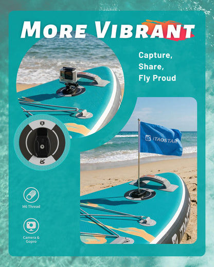 iTAOSTAR N02E 35" Extra Wide SUP for Enhanced Stability - Inflatable Stand Up Paddle Board - Premium Paddle Board Kit for Adults & Youth - All Skill Levels - Includes SUP Accessories