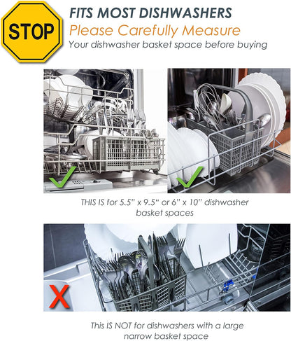 Dishwasher Cutlery Basket - Fits Most Brands (9.5 x 5.4 x 4.8 inches) for Utensil Organizer Caddy