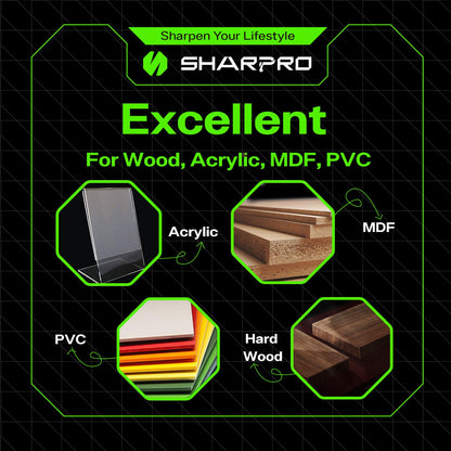 SHARPRO 1/8 Router Bit 1/4 Shank, Upcut Spiral Router Bit 1/4 Inch Shank 1/8 Inch Cutting Dia. 1/4 Inch CNC Router Bits, Up Cut Router Bit Solid Carbide, Ideal for Wood Inlay, Plunge Plastic
