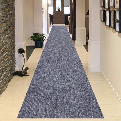 Extra Long 3x10 ft Runner Rug for Hallway, Non-Slip Indoor Outdoor Carpet with TPR Backing, Durable Waterproof Mat for Kitchen, Patio, Balcony, Garage, Deck, Entryway, Stair, Grey Fine Stripes
