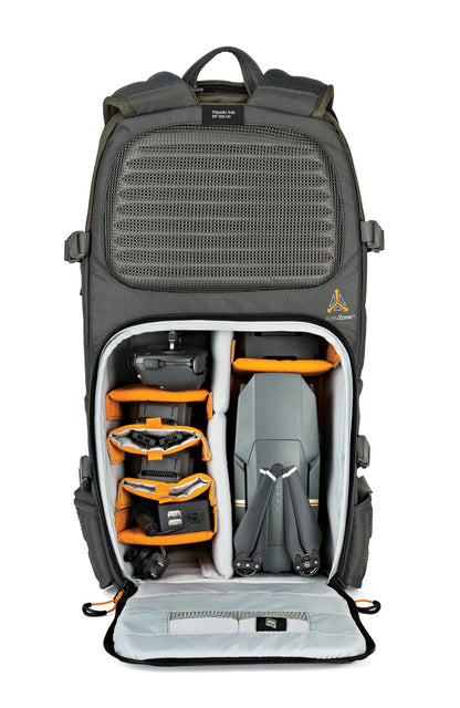 Lowepro LP37015-PWW, Flipside Trek BP 350 AW Backpack for Camera, Stores DSLR with Lens Attached, Extra Lenses, Tripod, 10 Inch Tablet Grey/Dark Green