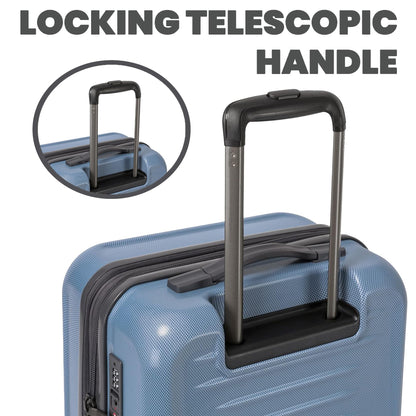Spyder Rails Expandable Hardside Upright Suitcase with 360° Spinner Wheels, TSA Approved Lock (Denim, 3-Piece Set)
