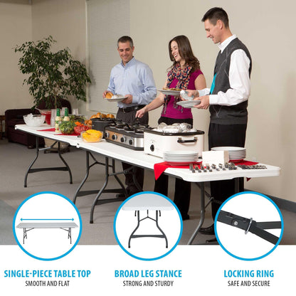 LIFETIME 8-Foot Folding Tables, 4-Pack, White Granite