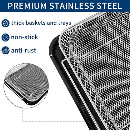 GXF Air Fry Basket & Tray Set - Replacement Parts for GE Oven | 15” x 12” Tray Pan for Crispy Air Frying