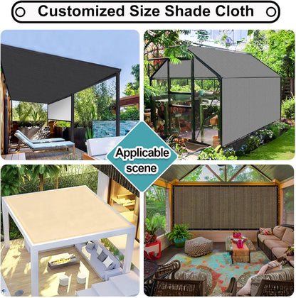 Shade&Beyond 90% Sun Shade Cloth - 8' X 12' Pergola Canopy with Grommets | Mocha Mesh Tarp for Outdoor Spaces