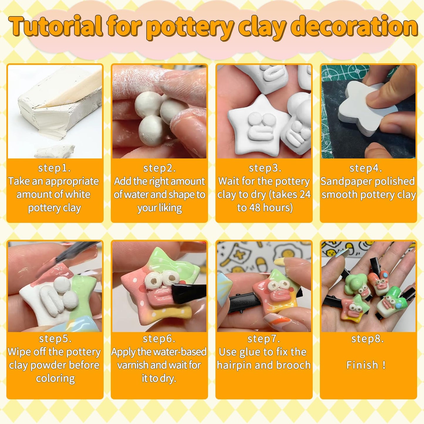 GOVOY Air Dry Clay Pottery Kit DIY Clay Kit for Beginners Handmade Pottery at Home with 12pcs of Paints Wooden Sculpting Tools Animal Mold Kids Adults Arts and Crafts Set