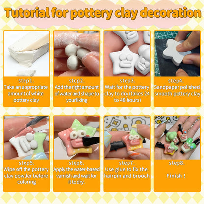 GOVOY Air Dry Clay Pottery Kit DIY Clay Kit for Beginners Handmade Pottery at Home with 12pcs of Paints Wooden Sculpting Tools Animal Mold Kids Adults Arts and Crafts Set
