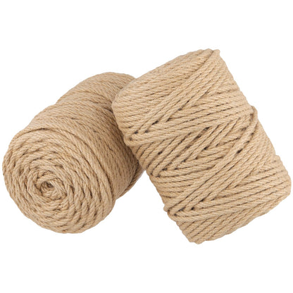 NINGWAAN 2 Rolls Jute Twine String, 1/4 inch Hemp Rope Craft Jute Rope for Crafts, Packing, Home Decorating, 6 mm x 656 Ft