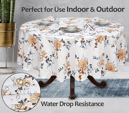 RUVANTI Round Tablecloth 70 Inch, 100% Cotton Stain Resistant Washable for Kitchen, Dining, Parties