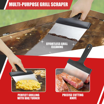 Upgraded Griddle Cleaning Kit for Blackstone, Flat Top Grill Cleaner Set with Grill Stone, Griddle Scraper, Scouring Pads and Handles, BBQ Accessories Tools Set for Deep Cleaning (19 PCS)