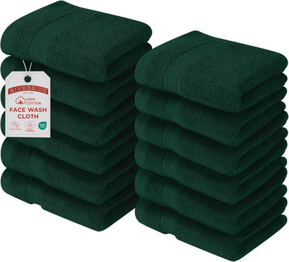 12 Pack 100% 12 12 Inches, 550 RIVERSIDE Premium Cotton Face Wash Cloths, x Soft & Absorbent Face Towels for Bathroom