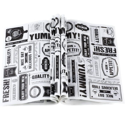 Chinco 150 Pieces Newsprint Wax Paper Sheets Newspaper Theme Food Wrap Paper Grease Resistant Tray Liners Waterproof Wrapping Tissue Food Picnic for Kitchen Baking Parchment