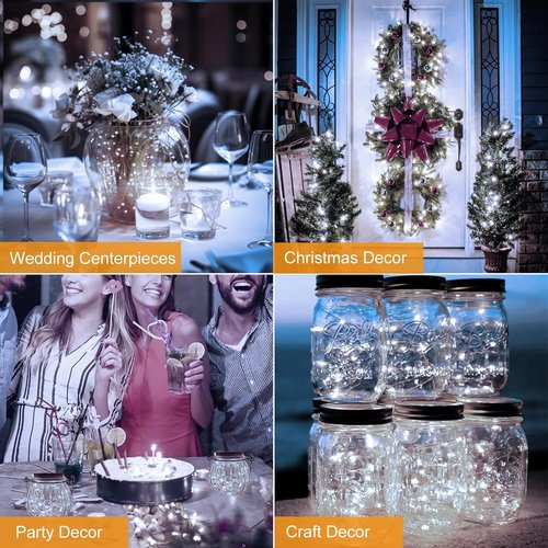 Btfarm LED Fairy Lights - 3 Pack Battery Operated Twinkle Lights | 7FT 20 LED Mini String Lights in Cool White for Mason Jars, Weddings & Parties
