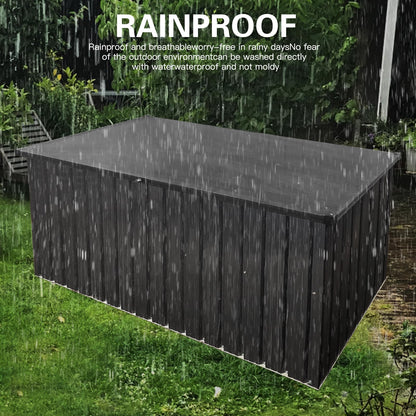 BouPower 215 Gallon Outdoor Storage Box,Waterproof Lockable Mental Deck Box for Patio Furniture Cushions Garden Tools