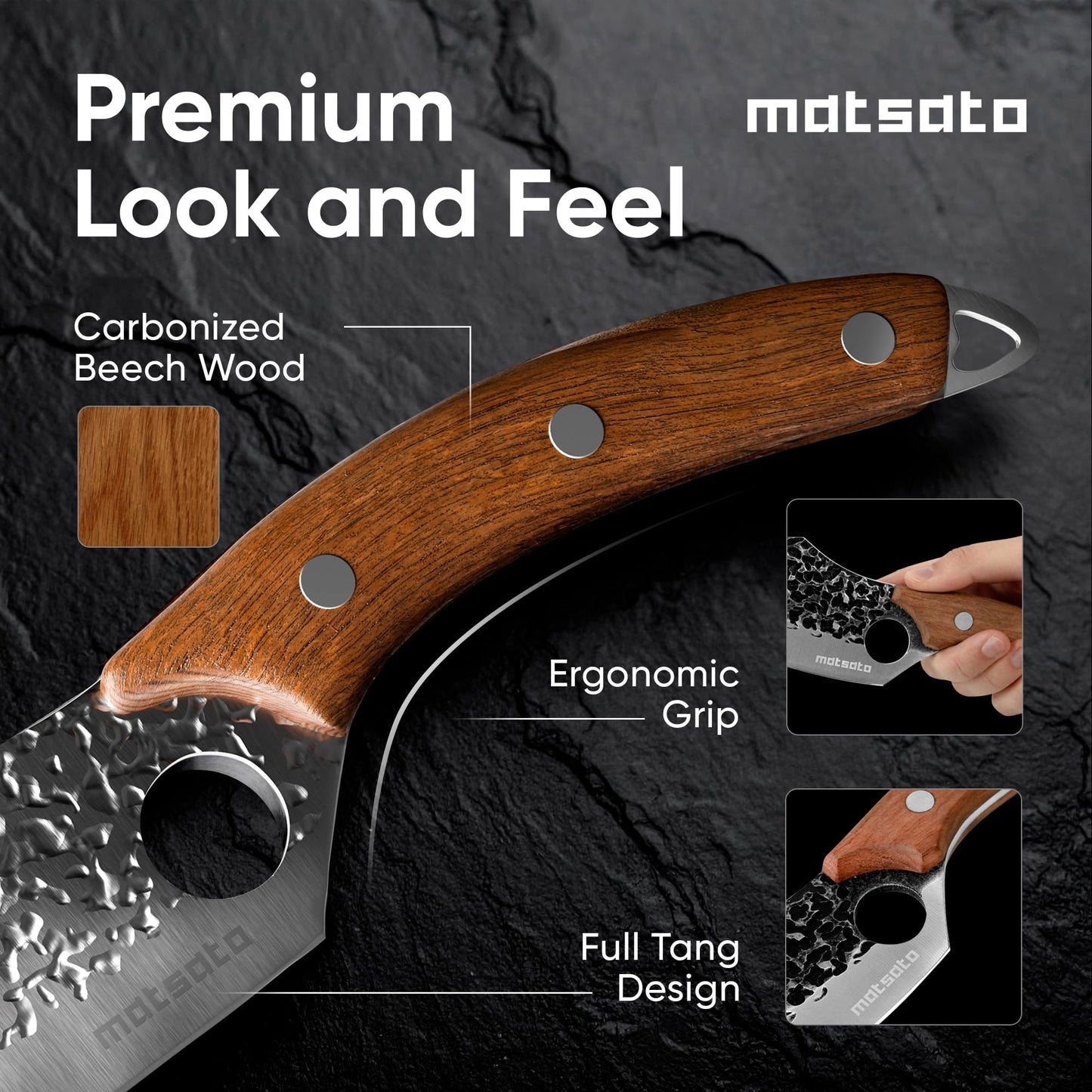 Matsato Chef Knife, Kitchen Japanese Steel Chefs Knife, Meat & Vegetables Cooking And Chopping Chef Knives, Cuchillos De Cocina - Kitchen Gifts, Womens, Dad Gifts for Christmas 4.53 Inches Blade