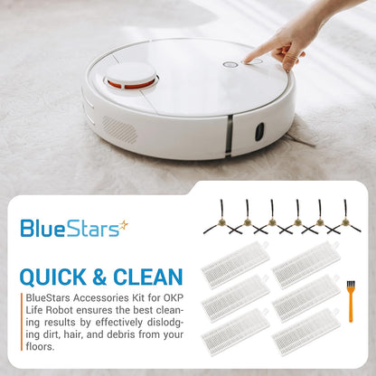 BlueStars Ultra Durable Accessories Kit for OKP Life K2 K3 K4 K5 and Lefant M210 Robot Vacuum Cleaner