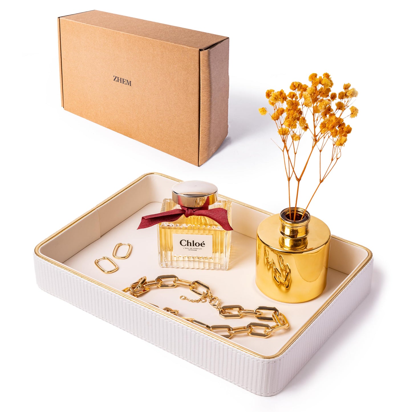 Perfume Tray Valet Tray Night Stand Bedside Organizer| Perfume Organizer Catchall| Perfume Trays for Dresser Vanity Tray for Dresser Countertop| Perfume Holder| Nightstand Organizer Women
