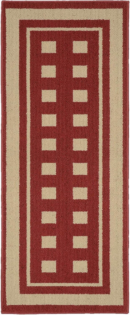 Garland Rug Manorville Indoor/Outdoor Area Rug, 2-Foot by 5-Foot, Chili/Tan