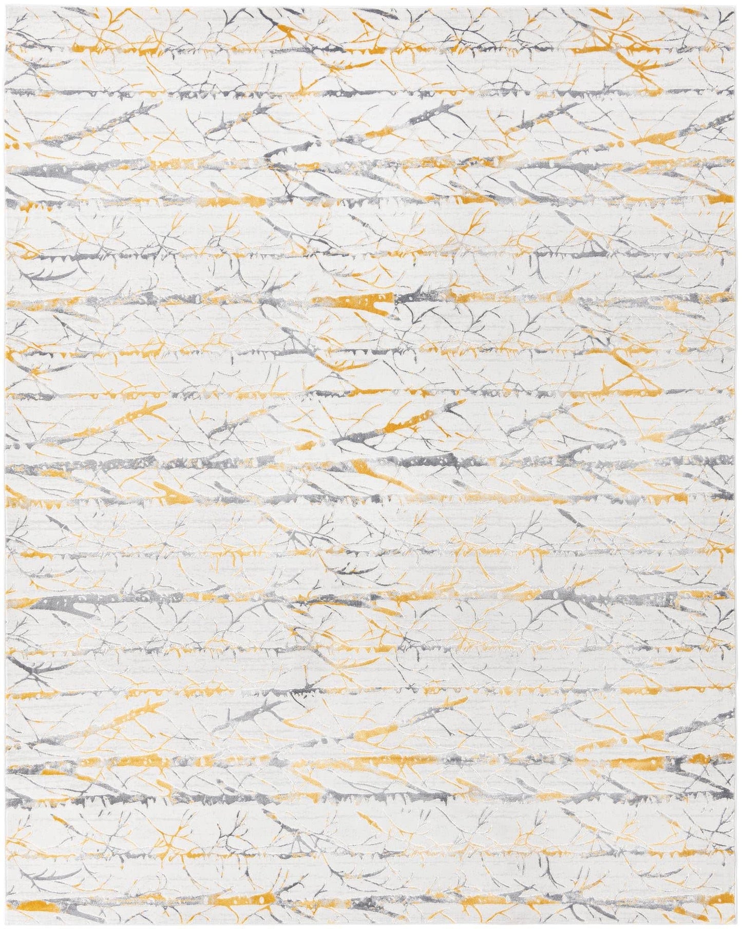 Unique Loom Finsbury Collection Area Rug - Anne (7' 10" x 10' Rectangle, Yellow and Gray/ Ivory)