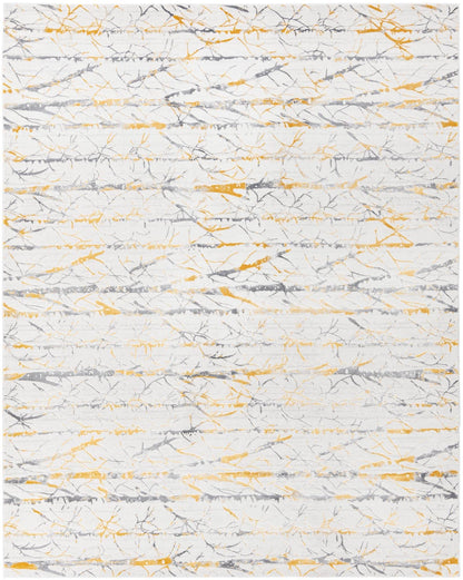 Unique Loom Finsbury Collection Area Rug - Anne (7' 10" x 10' Rectangle, Yellow and Gray/ Ivory)