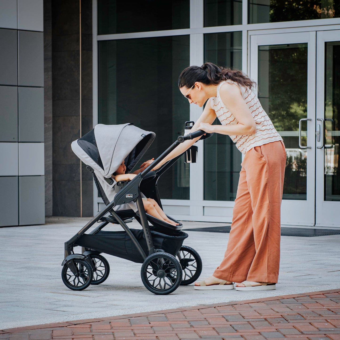 Chicco Corso LE ClearTex Modular Travel System, Corso LE Modular Stroller with KeyFit Max ClearTex Infant Car Seat and Base, Tidal/Blue