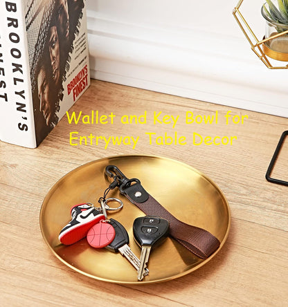 Key Bowl and Keychain Set - Decorative Bowl for Entryway Table, Jewelry Dish, Car Key Plate, Key Tray for Keys