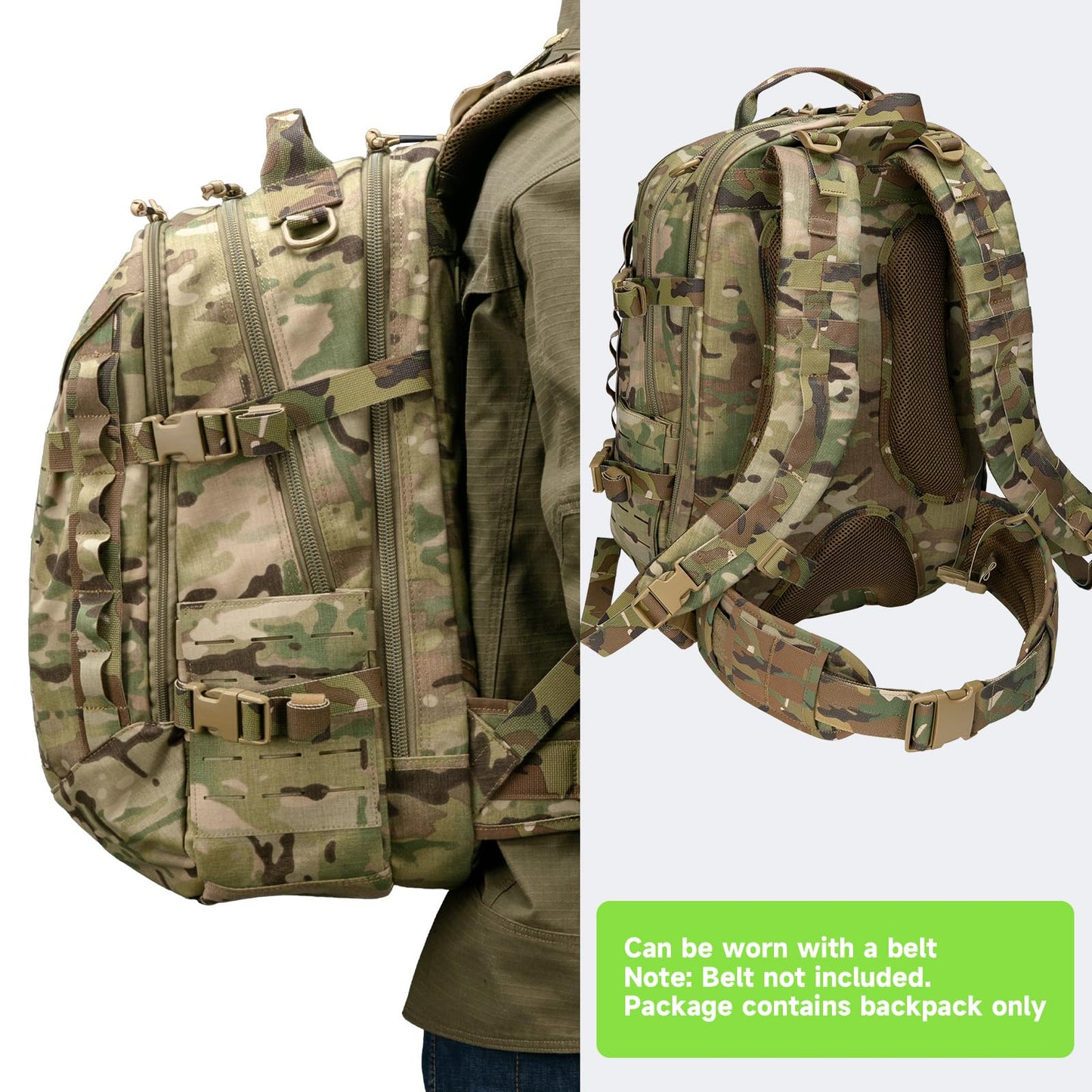 EXCELLENT ELITE SPANKER 40L Tactical Military Backpack for Men and Women Large Rucksack Assault Pack Bag for Outdoor Camping, Hiking(Multicam)
