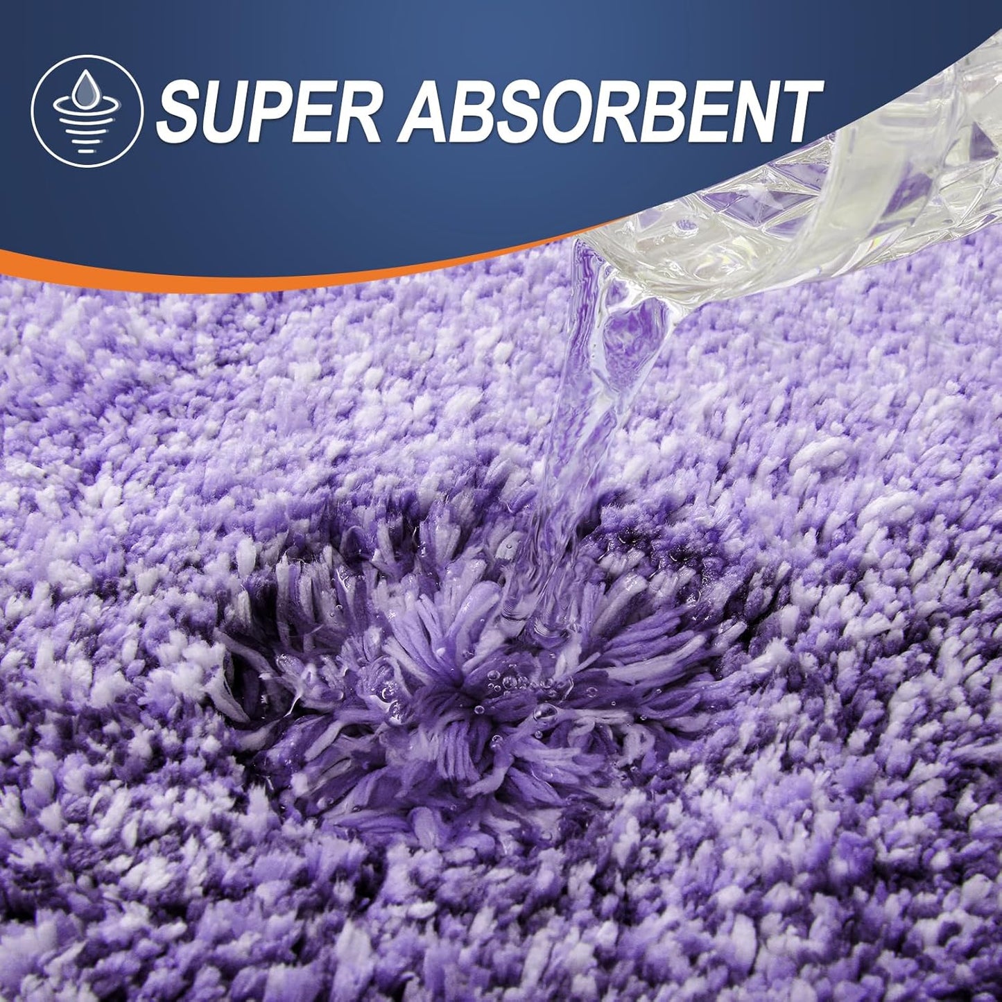 OLANLY Bathroom Rugs - Extra Soft Microfiber Mat 36x24 | Quick Dry, Machine Washable, Rubber Backing, Violet