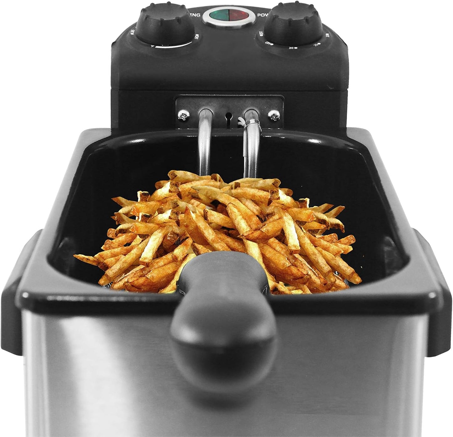 Elite Gourmet EDF-3500 Electric Immersion Deep Fryer: Removable Basket, Timer Control, Adjustable Temperature, 3.5 Quart