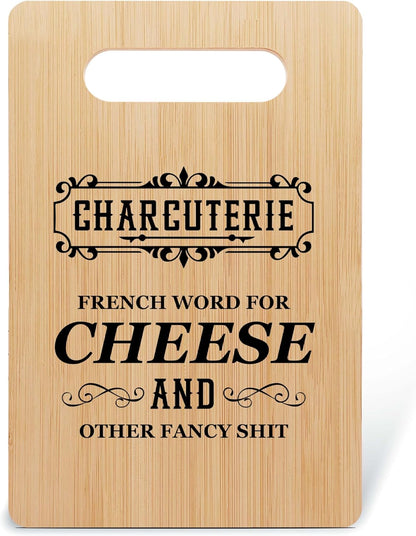 Charcuterie Board Kitchen Gift, Funny Cutting Board, Bamboo Chopping Board Present for Birthday Christmas, Kitchen Wall
