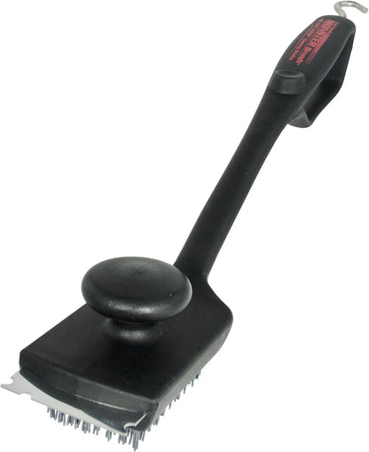 CC4126 Charcoal Companion Dual Handle Monster Barbecue Grill Brush & Grill Scraper with Safe-Scrub Nylon Bristles