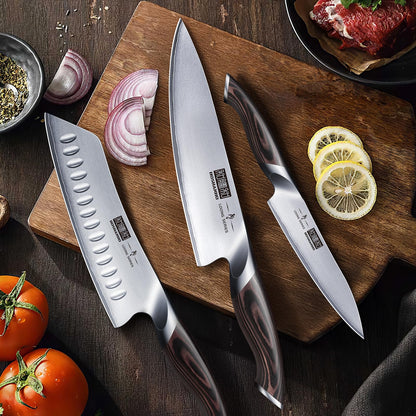 HOSHANHO Kitchen Knife Set with Block, 14-Piece Professional Ultra Sharp Knife Block Set in Knife Drawer Organizer, Japanese High Carbon Stainless Steel Chef Knives Set with Sharpener