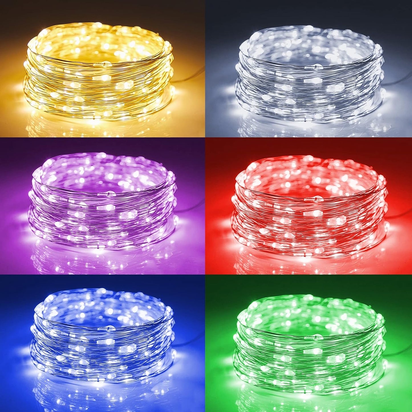 12 Pack 7 20 WATERGLIDE Fairy Lights Battery Operated (Included), ft LED Mini String Lights, Waterproof Silver Wire