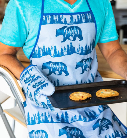 Papa Bear Funny Father's Day Cooking Graphic Novelty Kitchen Accessories, Cool Animal Oven Mitt