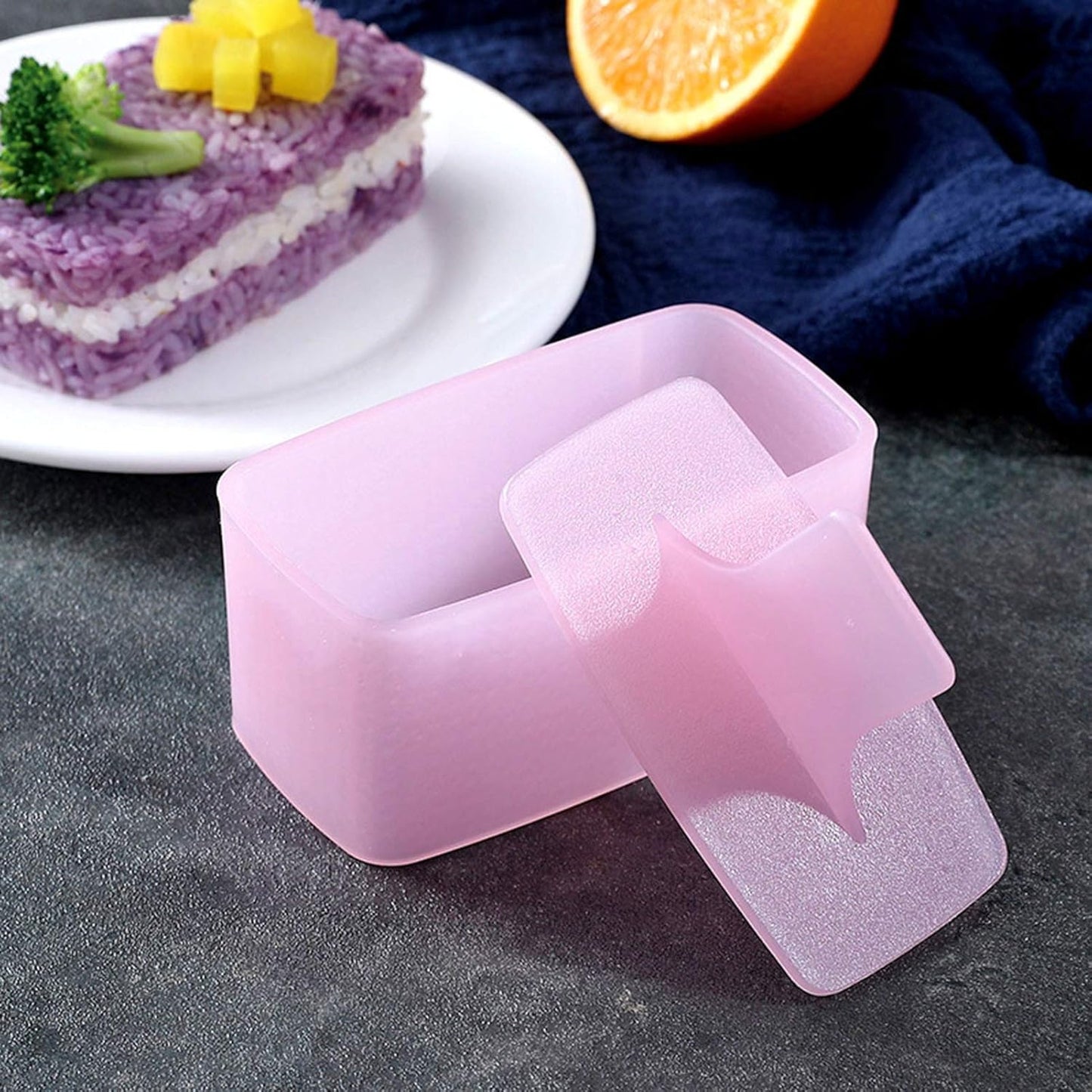 Musubi Maker Press, 2 Pack Rice Ball Mold, Rectangle Thousand Layer Sushi Maker Mold (Pink)