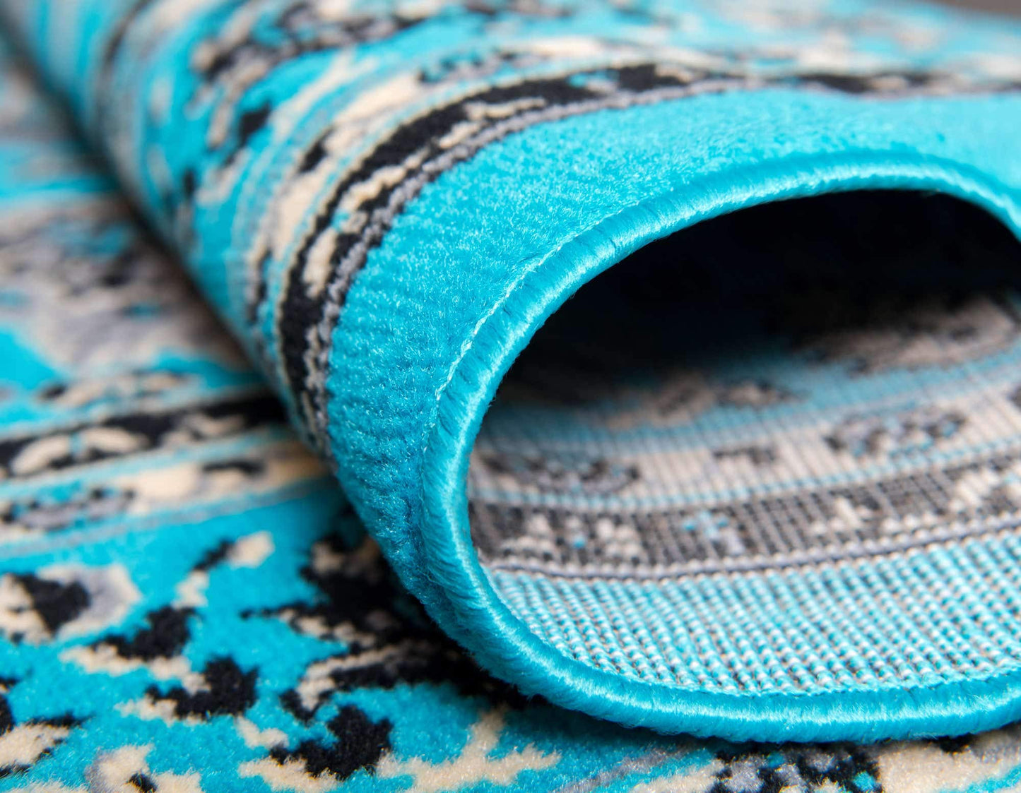 Unique Loom Sialk Hill Collection Area Rug - Washington (9' 10" x 13' 1" Rectangle, Turquoise/ Black)