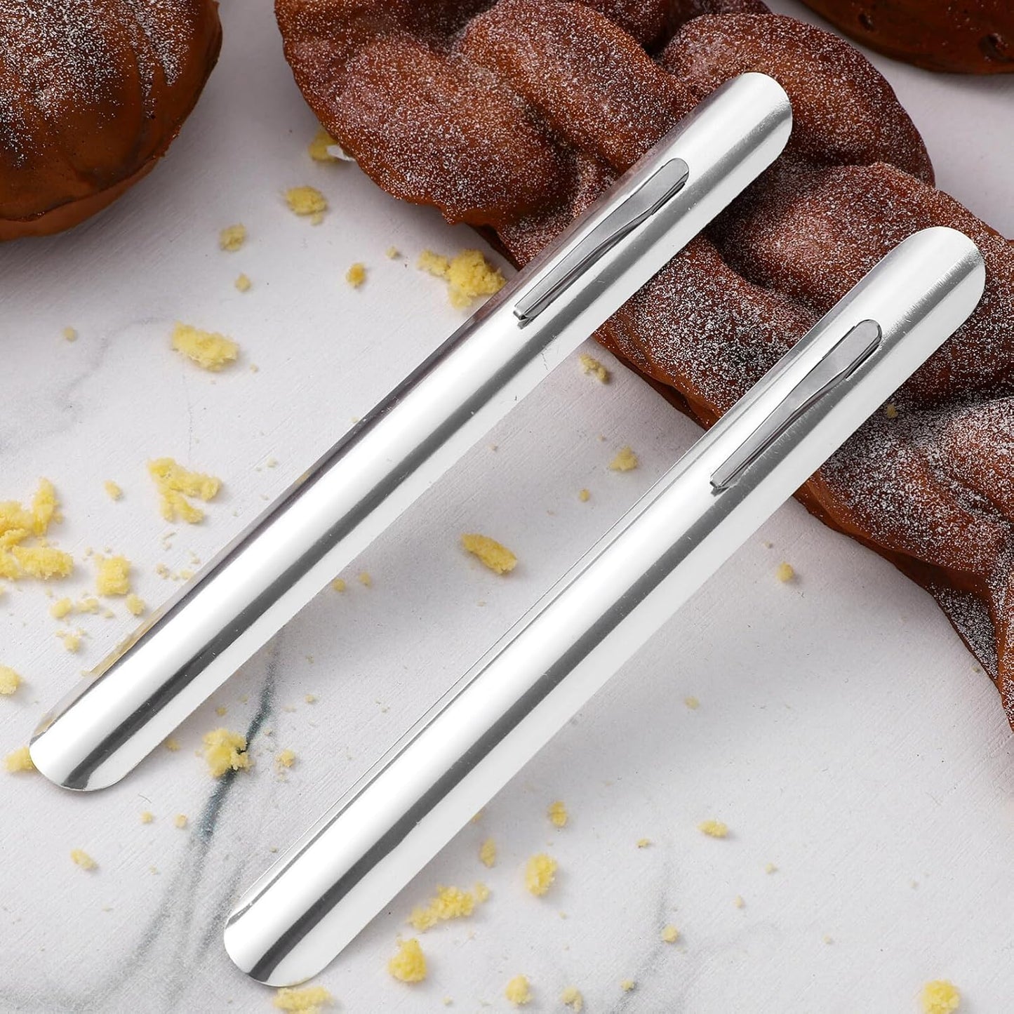 NOLITOY 5pcs Crumb Sweeper, Stainless Steel Scraper for Restaurant Table Bread Cleaning, Waiter Servers Tool