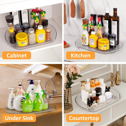 Square Lazy Susan Organizer for Refrigerator, 360° Rotate Rectangle Turntable Storage for Fridge and Pantry