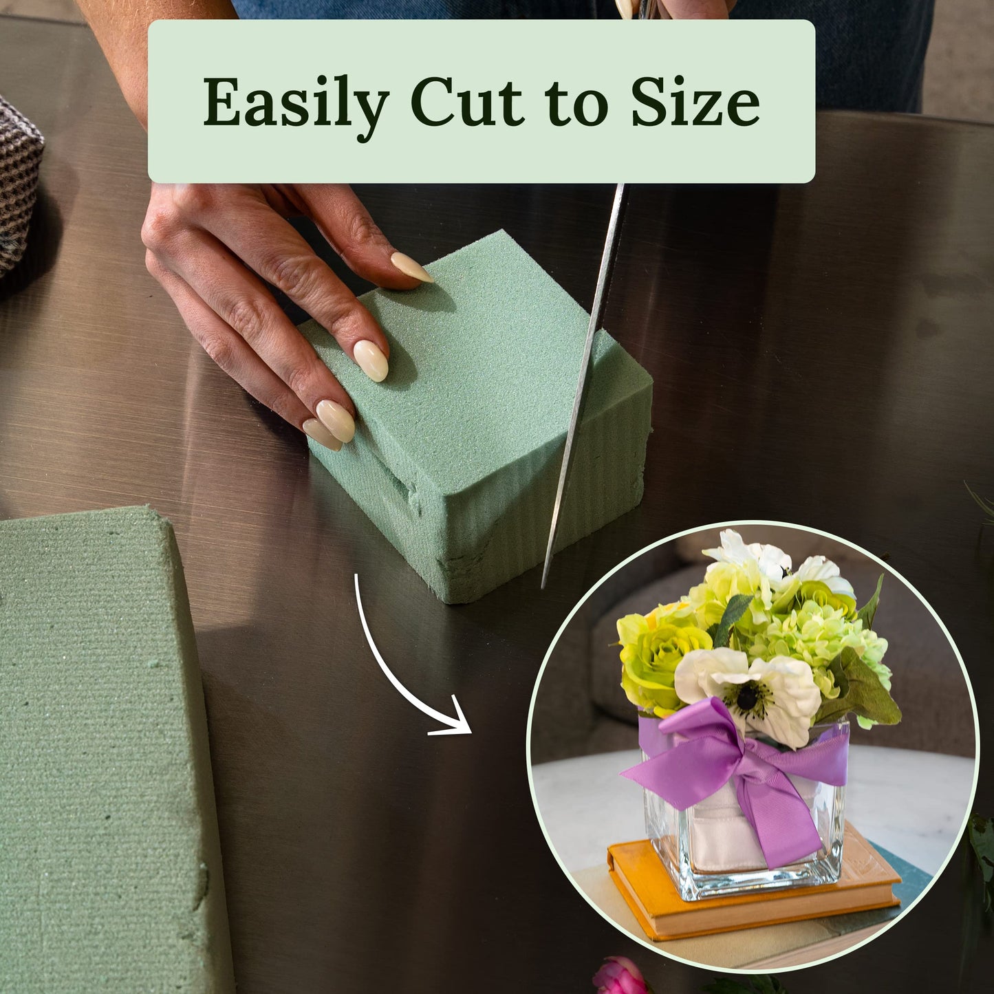 Kedudes Premium Dry Floral Foam Blocks 12-Pack - Foam Blocks for Flower Arrangements and Crafts - Dry Foams for Artificial Flowers, Silk Displays, Weddings - Green Bricks for DIY Decoration Projects