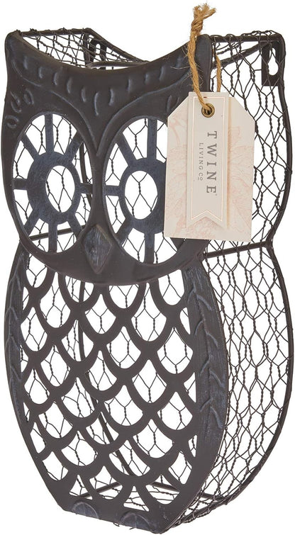Twine Wise Owl Cork Holder - Decorative Wine Cork Storage and Decor, Set of 1, Rustic Bronze Finish