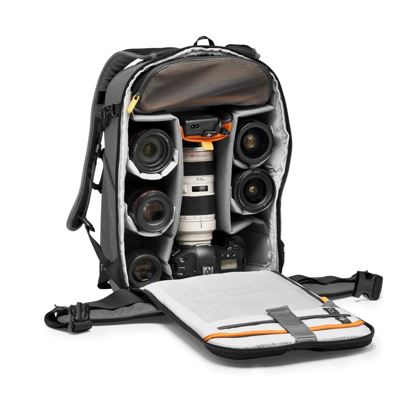 Lowepro Flipside BP 400 AW III Mirrorless and DSLR Camera Backpack - Dark Grey - with Rear Access - with Side Access - with Adjustable Dividers - for Mirrorless Like Sony α7 - LP37353-PWW
