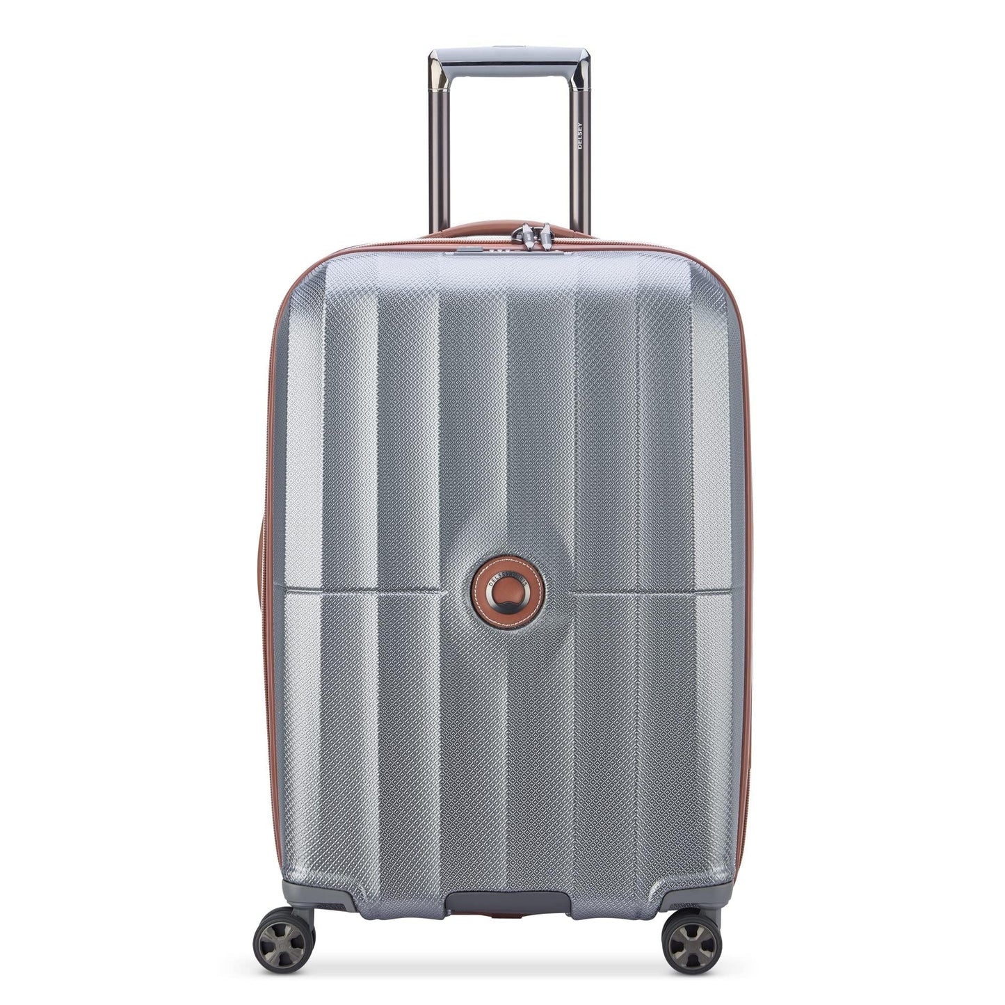 DELSEY PARIS St. Tropez Hardside Expandable Luggage with Spinner Wheels, Graphite, Checked-Medium 24 Inch
