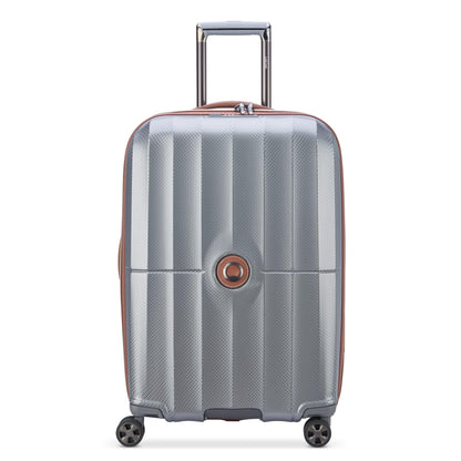 DELSEY PARIS St. Tropez Hardside Expandable Luggage with Spinner Wheels, Graphite, Checked-Medium 24 Inch